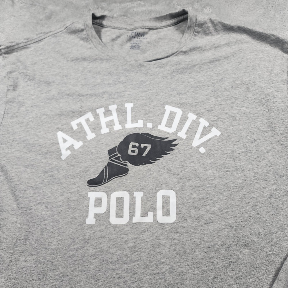 Polo Ralph Lauren Sweatshirt Mens Large Gray ATHL DIV 67 P Wing Crewneck Street - Picture 5 of 12